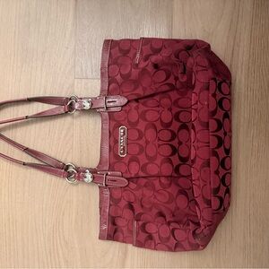Coach Burgundy Signature Tote